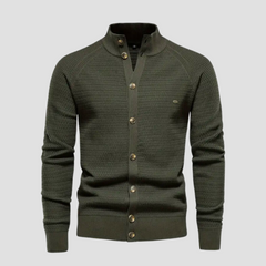 Leno | Klassieke herencardigan in de kleur Groen voor heren in Heritage stijl geschikt voor alle seizoenen.