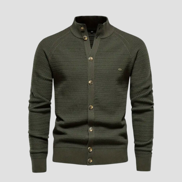 Leno | Klassieke herencardigan in de kleur Groen voor heren in Heritage stijl geschikt voor alle seizoenen.