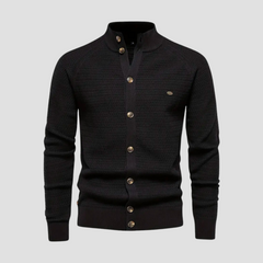Leno | Klassieke herencardigan in de kleur Zwart voor heren in Heritage stijl geschikt voor alle seizoenen.