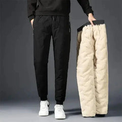 Leonard | Thermische Joggingbroek voor heren in de kleur Zwart voor heren in Lounge stijl ideaal voor de herfst.