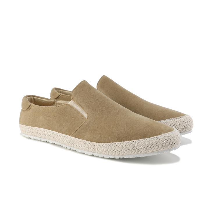 Levi | Suede stadschoenen in de kleur Khaki voor heren in Heritage stijl geschikt voor alle seizoenen.