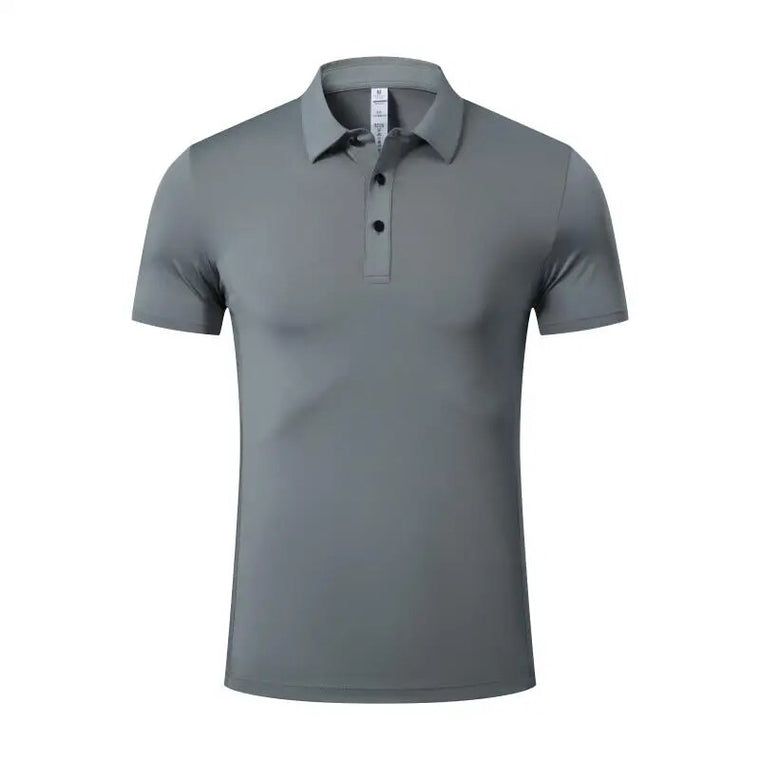 Liam | Multiseizoen Snel Droog Polo T-Shirt in de kleur Lichtgrijs voor heren in stijl ideaal voor de herfst.
