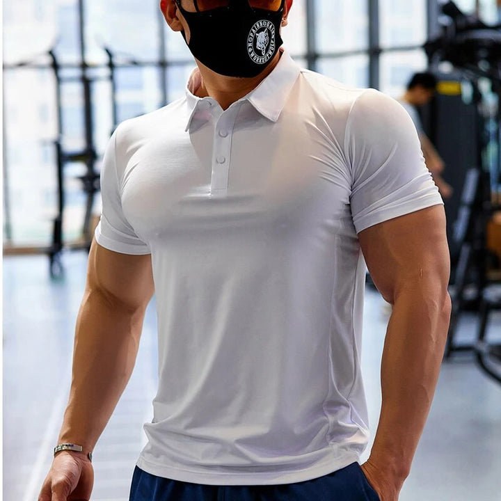 Liam | Multiseizoen Snel Droog Polo T-Shirt in de kleur Wit voor heren in stijl ideaal voor de herfst.
