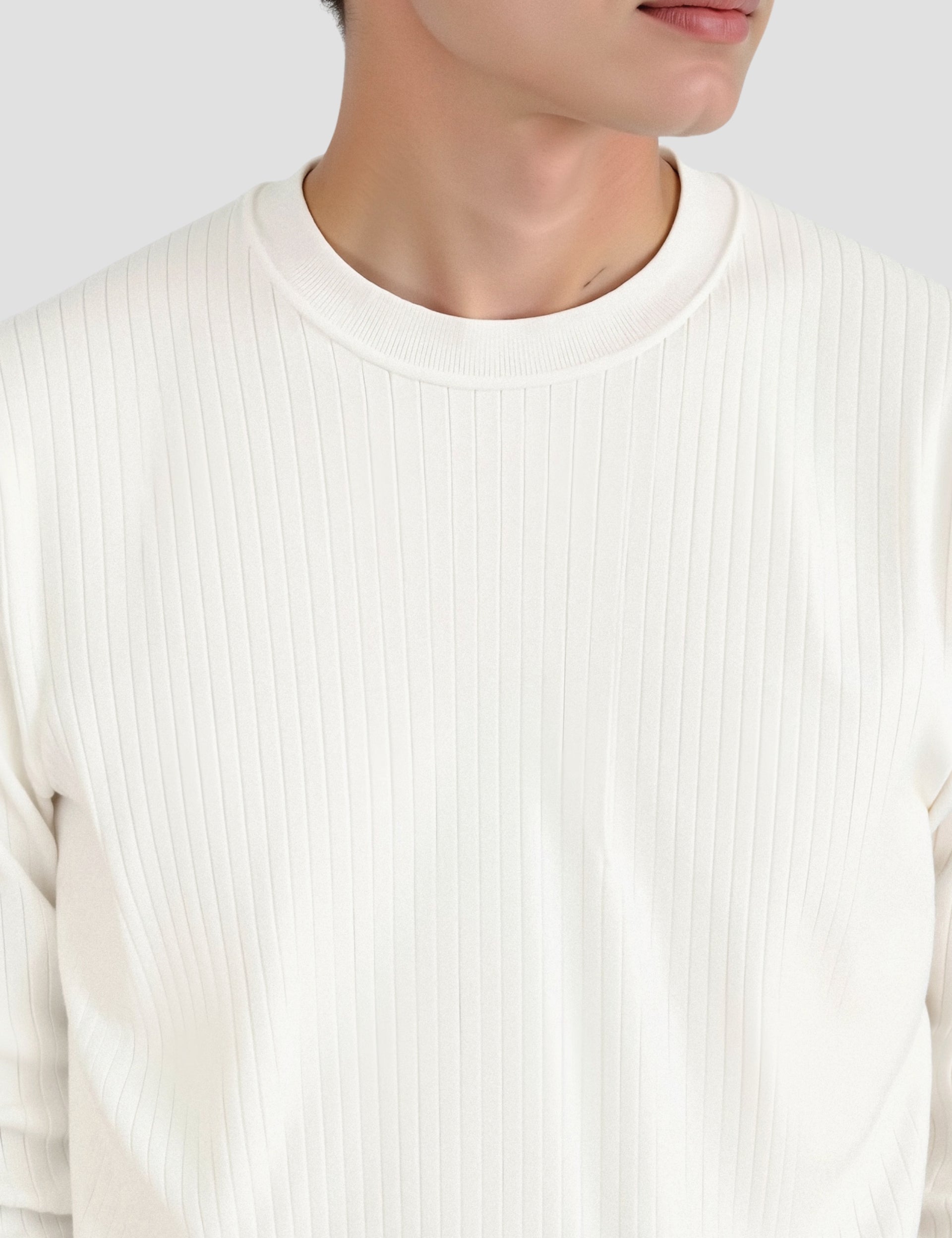 Stijlvolle Ribbels Gebreide Heren Longsleeve Trui - Liam