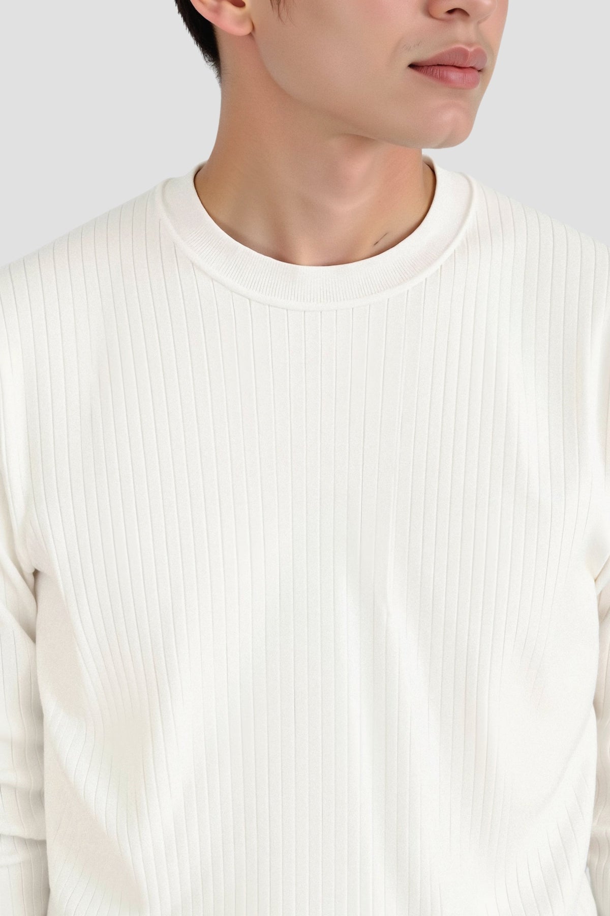 Stijlvolle Ribbels Gebreide Heren Longsleeve Trui - Liam