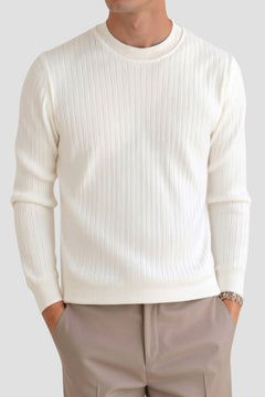 Stijlvolle Ribbels Gebreide Heren Longsleeve Trui - Liam