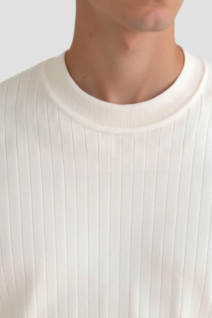 Stijlvolle Ribbels Gebreide Heren Longsleeve Trui - Liam