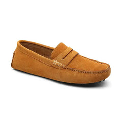 Liam | Suède driver instappers in de kleur Caramel voor heren in Heritage stijl ideaal voor de lente.