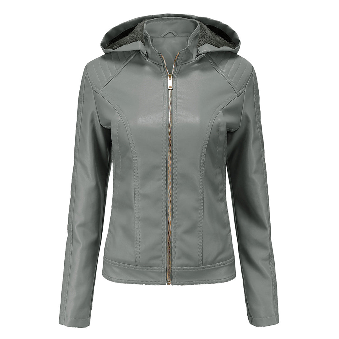 Loes | Stijlvolle suede leren jas voor vrouwen in de kleur Grijs voor dames in Heritage stijl geschikt voor alle seizoenen.