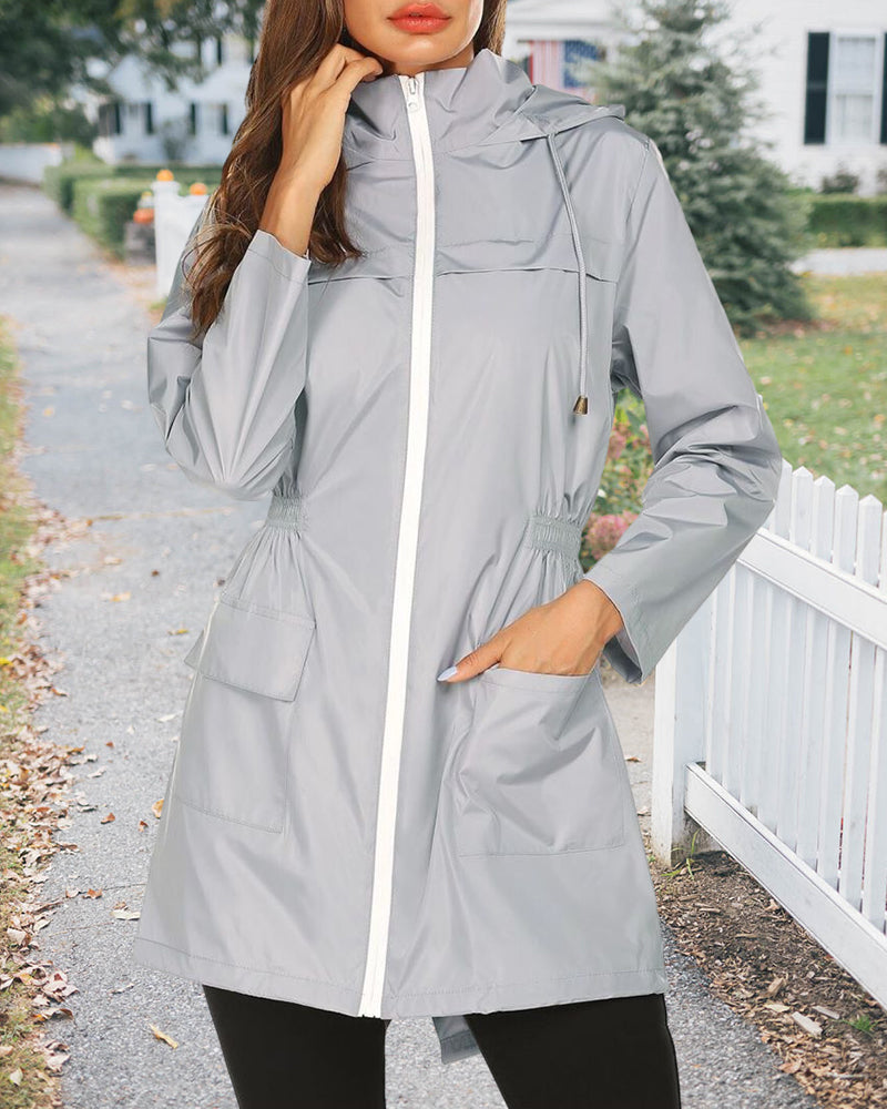 Loes | Waterdichte herfstjas in stijl in de kleur Grijs voor dames in Outdoor stijl ideaal voor de herfst.