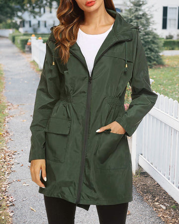 Loes | Waterdichte herfstjas in stijl in de kleur Groen voor dames in Outdoor stijl ideaal voor de herfst.