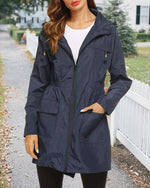 Loes | Waterdichte herfstjas in stijl in de kleur Marineblauw voor dames in Outdoor stijl ideaal voor de herfst.