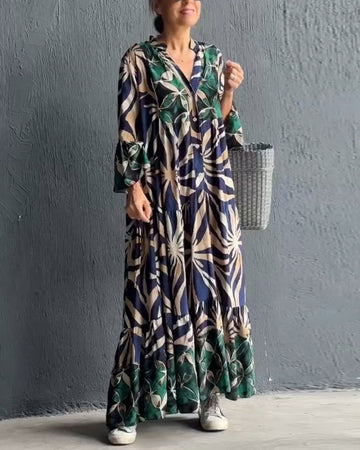 Loose fit bedrukte vakantiejurk in de kleur Blauw voor dames in stijl ideaal voor de lente.