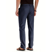 Loose fit broek met elastische band in de kleur Marineblauw voor dames in stijl geschikt voor alle seizoenen.