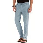 Loose fit broek met elastische band in de kleur Lichtblauw voor dames in stijl geschikt voor alle seizoenen.