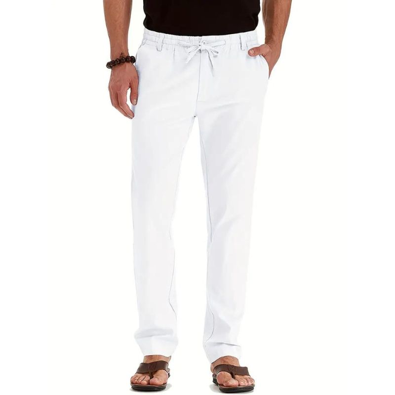Loose fit broek met elastische band in de kleur Wit voor dames in stijl geschikt voor alle seizoenen.