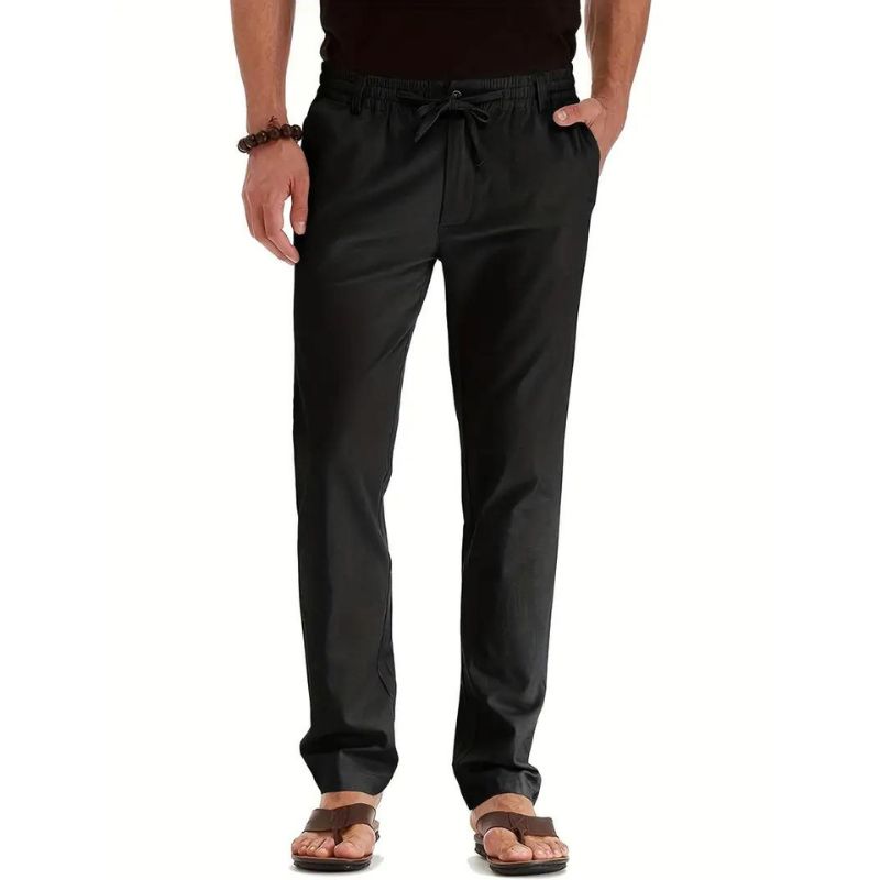 Loose fit broek met elastische band in de kleur Zwart voor dames in stijl geschikt voor alle seizoenen.