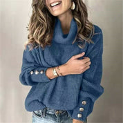 Lora Coltrui | Elegante warme sweater voor de herfst in de kleur Blauw voor dames in Casual stijl ideaal voor de herfst.