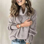 Lora Coltrui | Elegante warme sweater voor de herfst in de kleur Grijs voor dames in Casual stijl ideaal voor de herfst.