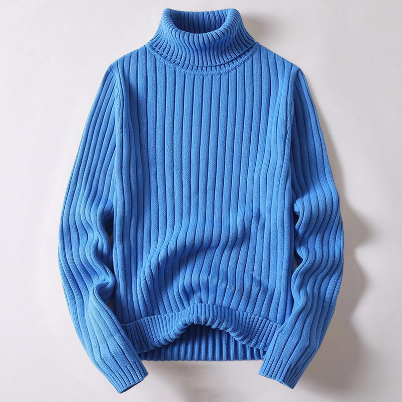 Lorenzo | Merino comfortabele wollen coltrui in de kleur Blauw voor dames in Heritage stijl ideaal voor de herfst.