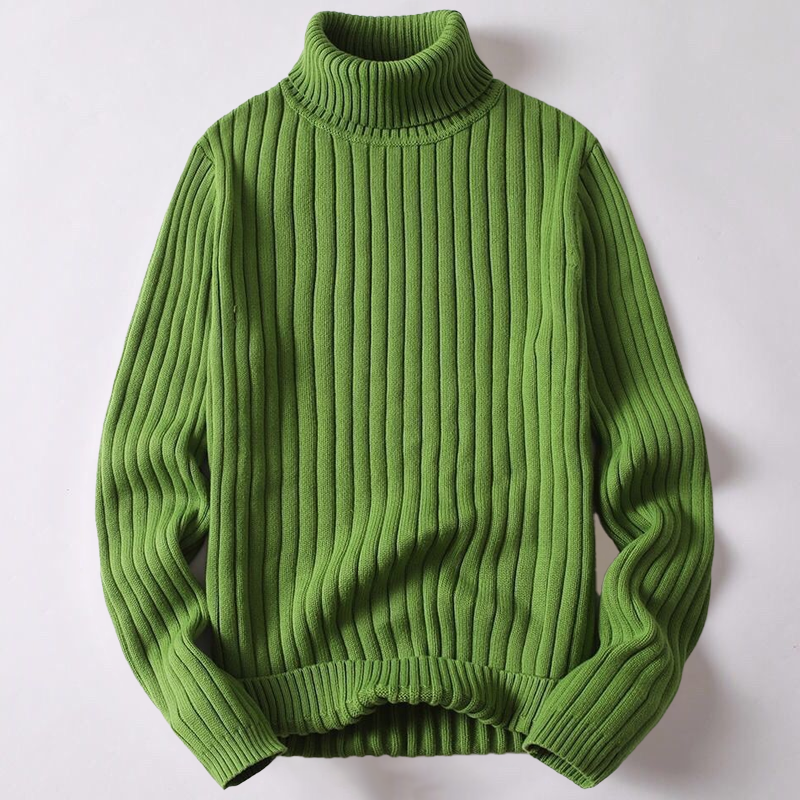 Lorenzo | Merino comfortabele wollen coltrui in de kleur Groen voor dames in Heritage stijl ideaal voor de herfst.
