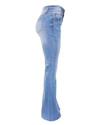 Lotte | High-Waist Spijkerbroek in stijl in de kleur Blauw voor dames in stijl ideaal voor de lente.