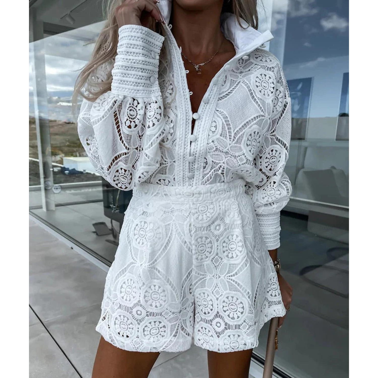 Lotte | Ibiza-stijl jurk in de kleur Wit voor dames in stijl ideaal voor de zomer.