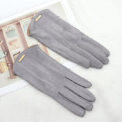 Lotte | Klassieke & veelzijdige suède handschoenen in de kleur Grijs voor dames in Heritage stijl ideaal voor de winter