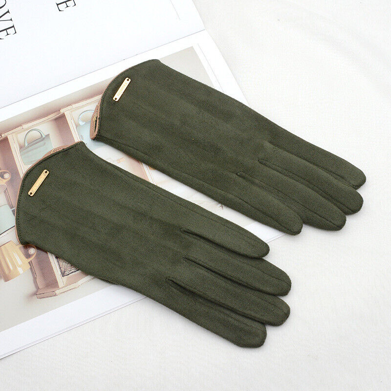 Lotte | Klassieke & veelzijdige suède handschoenen in de kleur Groen voor dames in Heritage stijl ideaal voor de winter