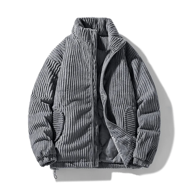 Lotte | Ribfluwelen jas met kraag voor vrouwen in de kleur Grijs voor dames in stijl ideaal voor de winter