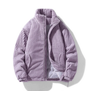 Lotte | Ribfluwelen jas met kraag voor vrouwen in de kleur Lila voor dames in stijl ideaal voor de winter