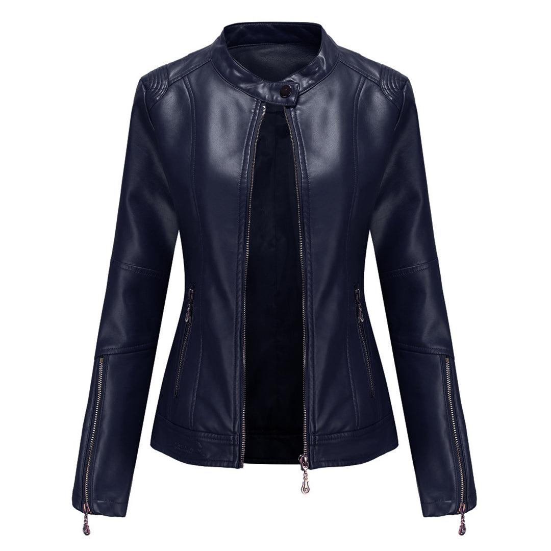 Lotte | Stijlvolle leren jas in de kleur Zwart voor dames in stijl ideaal voor de herfst.