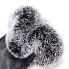 Lotte | Stijlvolle & warme leren handschoenen in de kleur Paars voor dames in Lounge stijl ideaal voor de winter