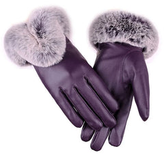 Lotte | Stijlvolle & warme leren handschoenen in de kleur Paars voor dames in Lounge stijl ideaal voor de winter