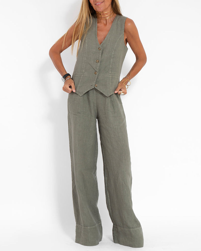 Lotte | Zomerse Corsica outfit in de kleur Groen voor dames in stijl ideaal voor de zomer.