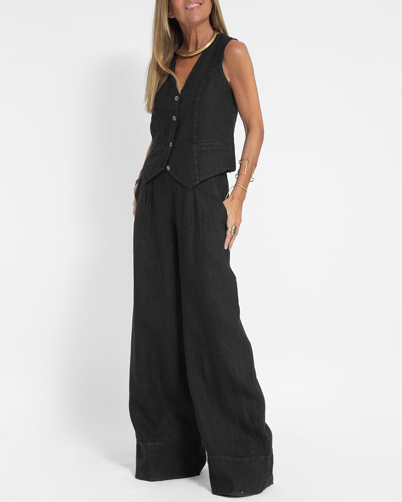 Lotte | Zomerse Corsica outfit in de kleur Zwart voor dames in stijl ideaal voor de zomer.