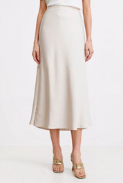 Stijlvolle Drapeermidirok met Hoge Taille - Louise