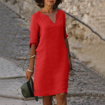 Lova | Stijlvolle zomerjurk in de kleur Rood voor dames in stijl ideaal voor de zomer.
