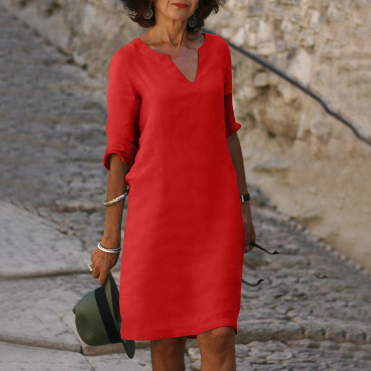 Lova | Stijlvolle zomerjurk in de kleur Rood voor dames in stijl ideaal voor de zomer.