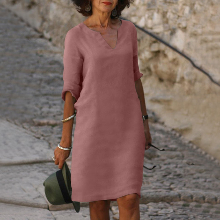 Lova | Stijlvolle zomerjurk in de kleur Roze voor dames in stijl ideaal voor de zomer.