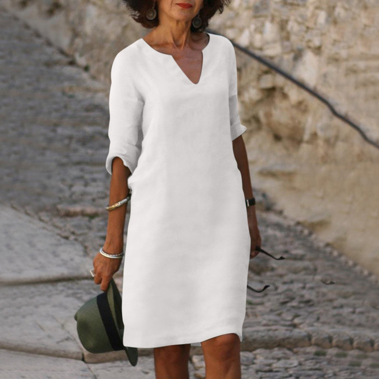 Lova | Stijlvolle zomerjurk in de kleur Wit voor dames in stijl ideaal voor de zomer.