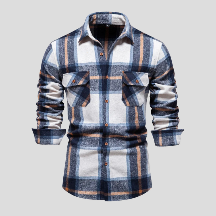 Luca | Herenoverhemd met ruitprint in de kleur Blauw voor heren in stijl ideaal voor de winter