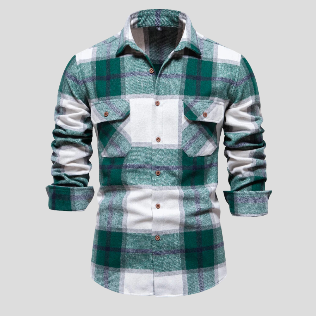 Luca | Herenoverhemd met ruitprint in de kleur Groen voor heren in stijl ideaal voor de winter