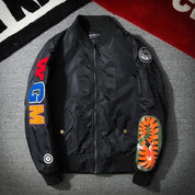 Luca | Slanke militaire bomberjas in de kleur Zwart voor heren in Streetwear stijl ideaal voor de herfst.