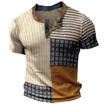 Lucas | Heren polo met diverse prints in de kleur Khaki voor heren in stijl geschikt voor alle seizoenen.