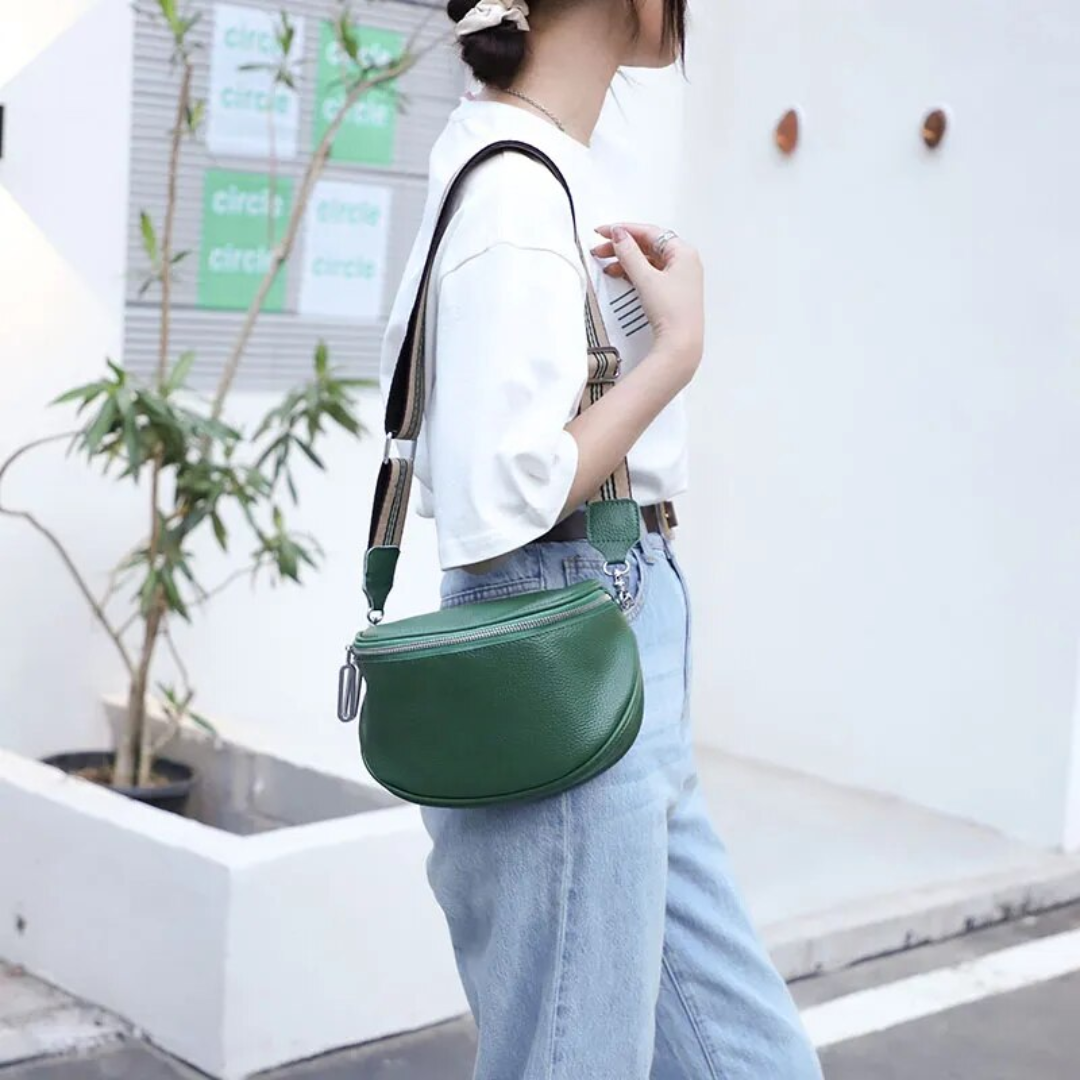 Lucy Leren Zadeltas | Schattig en trendy in de kleur Groen voor dames in stijl geschikt voor alle seizoenen.