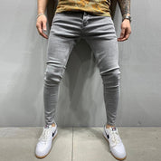 Luke | Slim fit spijkerbroek voor heren in de kleur Grijs voor heren in Formal stijl ideaal voor de herfst.