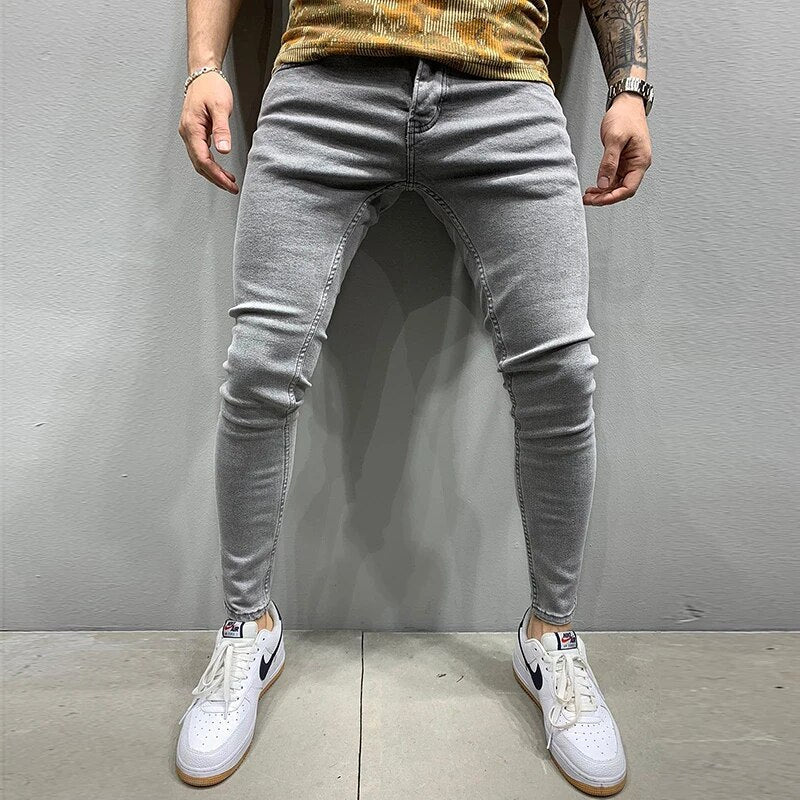 Luke | Slim fit spijkerbroek voor heren in de kleur Grijs voor heren in Formal stijl ideaal voor de herfst.