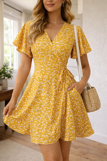 Mini jurk met V-hals