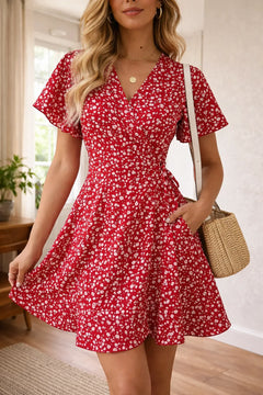 Mini jurk met V-hals